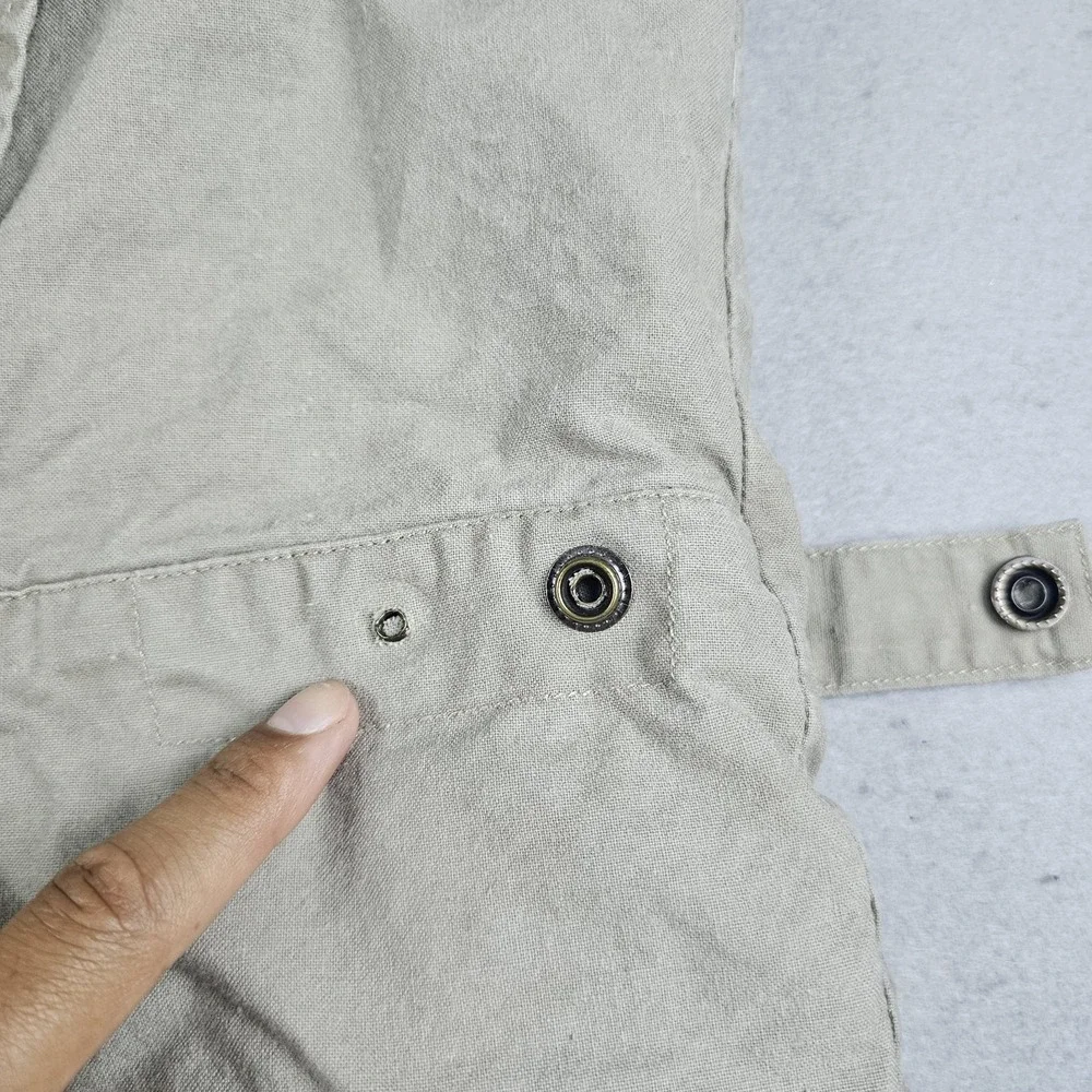 Vintage Banana Republic Safari Travel Vest Mens Medium Beige Tan Hiking Fishing